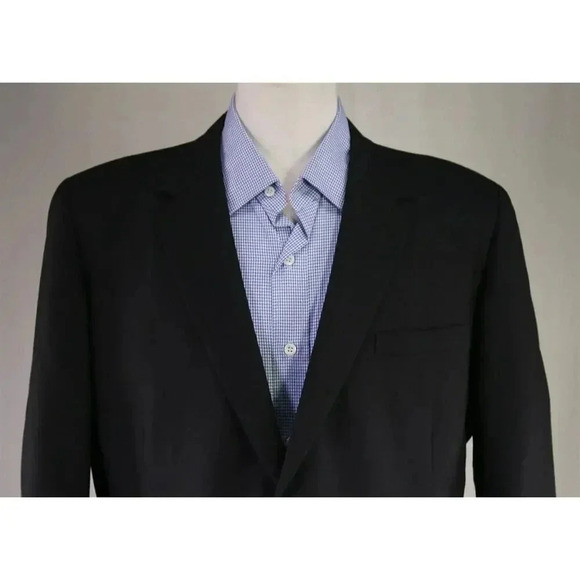 Mitsukoshi Tokyo Bespoke Vintage 1966 Solid Black 2-Btn Wool Blazer 42S - Picture 3 of 8